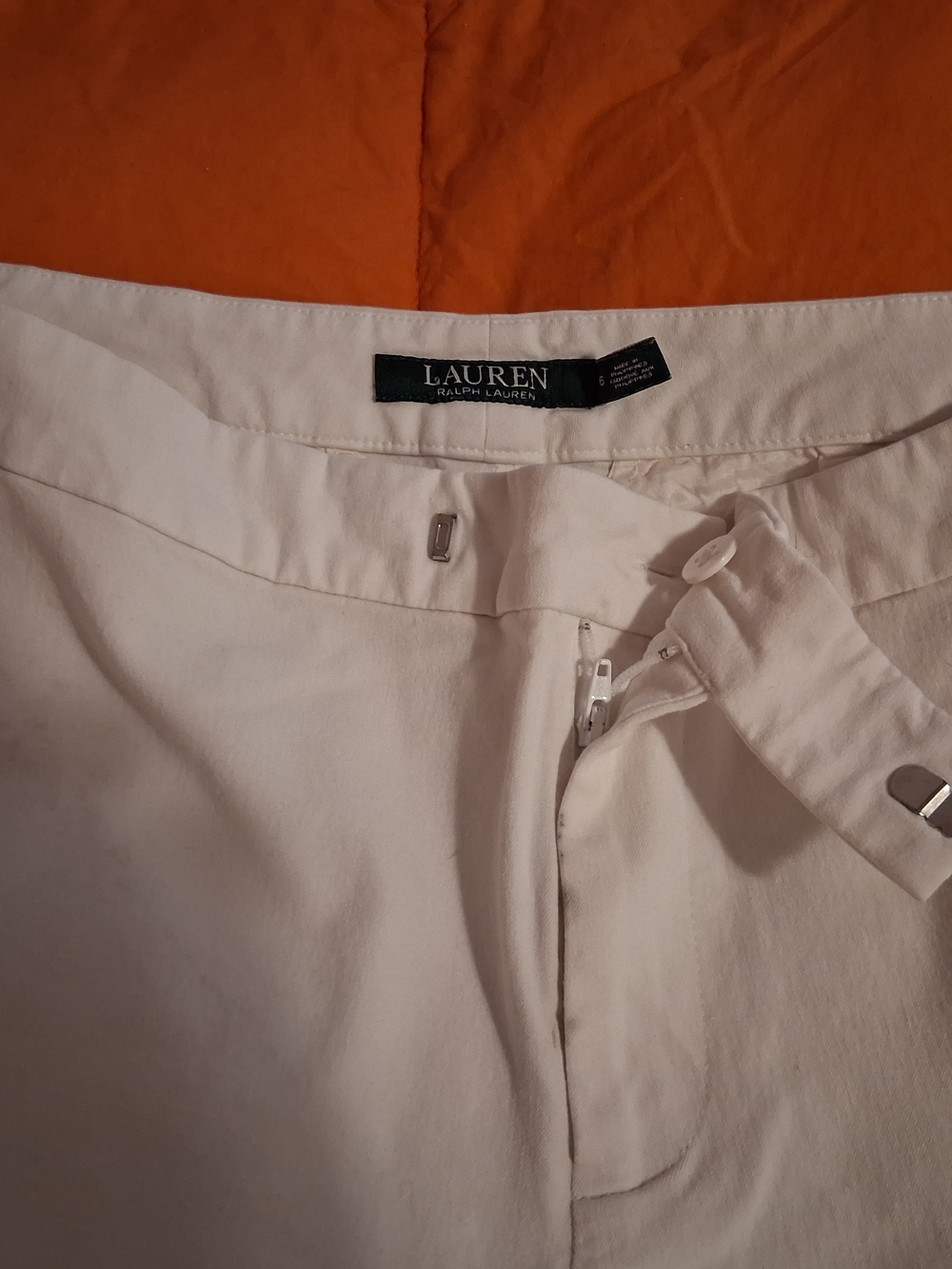 LAUREN Ralph Lauren White Slim Cloth Pants Womens Size 6 - Picture 5 of 7
